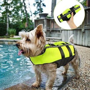 Yellow Dog Life Jacket Adjustable Reflective Inflatable Safety Vest Medium